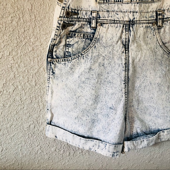 Vintage 1990s Squeeze Acid Wash Denim Overalls Shortalls - Picture 5 of 9